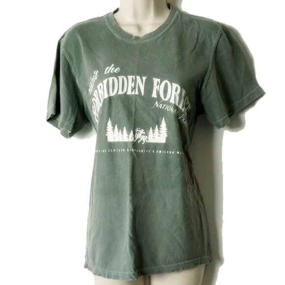 Comfort Colors Cotton T-shirt Forbidden Forest National Park S Army Green - Picture 1 of 8